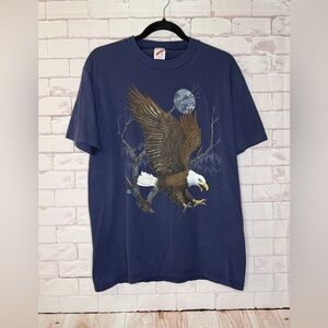 Vintage American‎ Bald Eagle Habitat 1990 JERZEES Nature T Shirt Size L Large